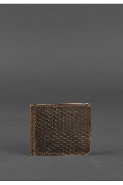 Walnut-colored money clip with carbon texture