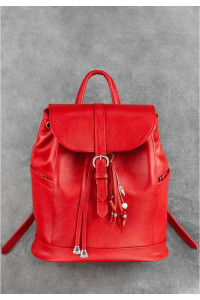 Кожаный рюкзак «Олсен» красного цвета