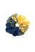 Вышитая резинка для волос желтая с синим