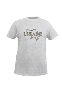 Вишита футболка «Ukraine» сірого кольору