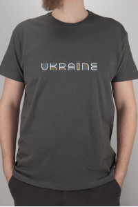 Вишита футболка «Ukraїne» темно-сірого кольору