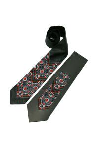 Краватка з льону «Карпатія» чорного кольору