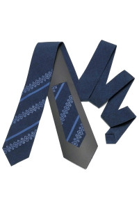 Вишита краватка «Макар» темно-синього кольору