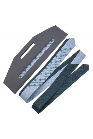 Вышитый галстук «Федор» серого цвета с темно-серым