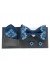 Вышитый комплект «Давид»: галстук-бабочка, платочек, запонки темно-синего цвета