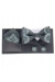 Вышитый комплект «Давид»: галстук-бабочка, платочек, запонки темно-серого цвета