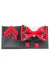 Вишитий комплект «Давид»: краватка-метелик, хусточка, запонки червоного кольору