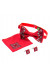Вышитый комплект «Давид»: галстук-бабочка, платочек, запонки красного цвета