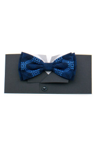 Вышитый галстук-бабочка «Вихрь» синего цвета