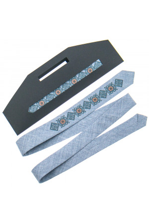 Узкий галстук «Клим» светло-серого цвета