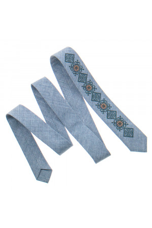 Узкий галстук «Клим» светло-серого цвета