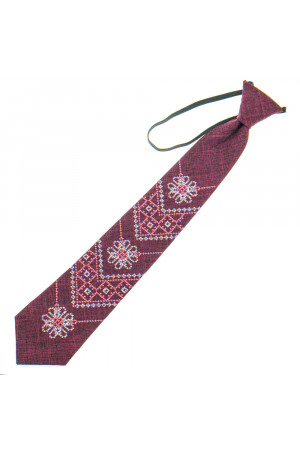 Підліткова краватка «Златодан» бордового кольору