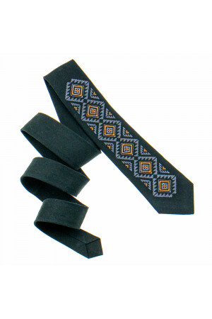 Вишита краватка «Скіф» чорного кольору