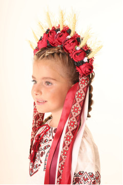 Wreath "Magic flowers with ears of corn"