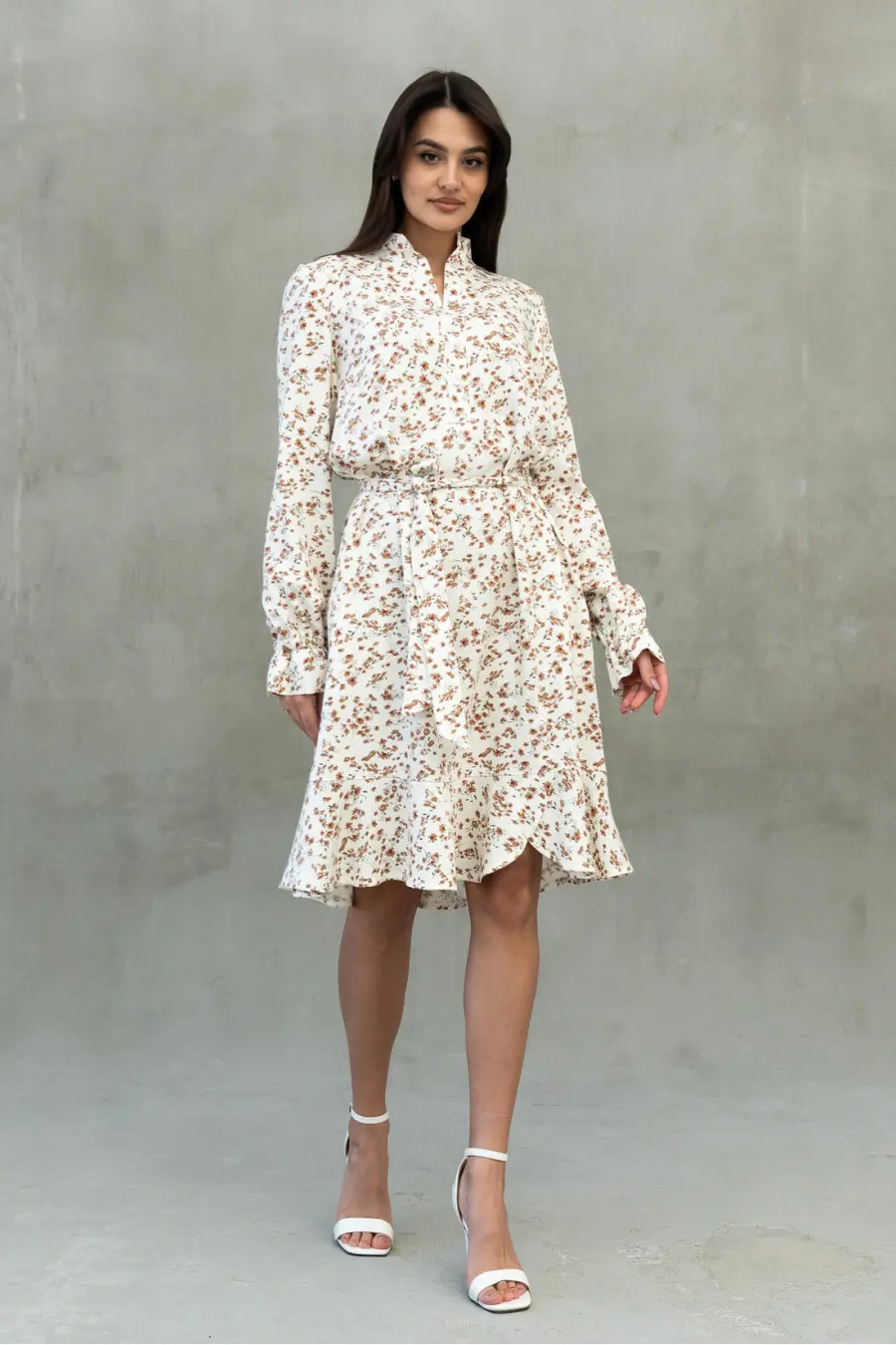 Milk-colored Floret Midi Dress with Print, $ 44.76, in the category "Casual  dresses" | Buy in Kiev with delivery across Ukraine in the ETNOHATA store