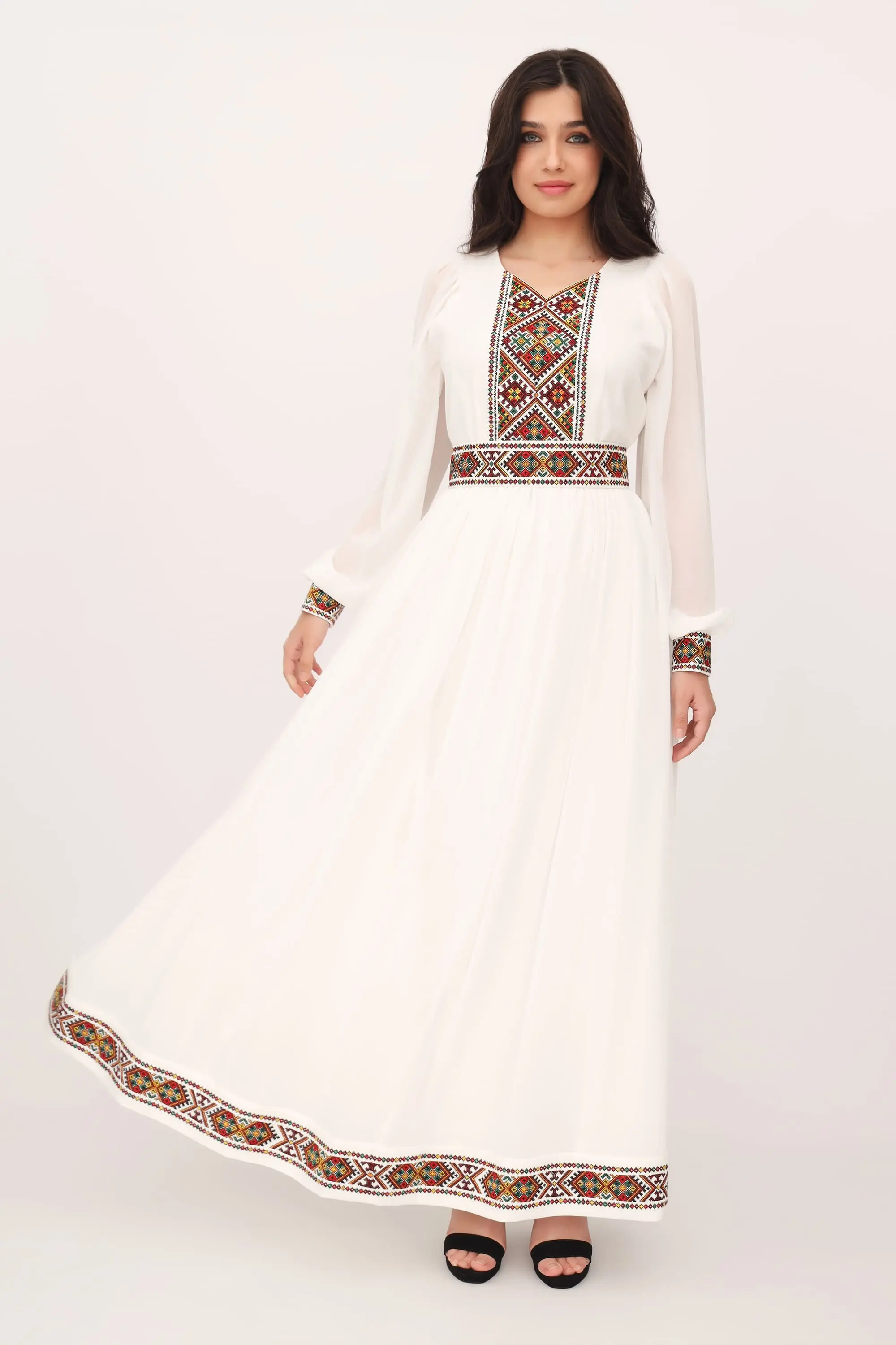 Dress "Romana" milky color, $ 248.11, in the category "Embroidered dresses"  | Buy in Kiev with delivery across Ukraine in the ETNOHATA store