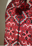 В'язана вишиванка "Влада" з червоним орнаментом
