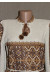Вязаная вышиванка "Влада" с коричневым орнаментом