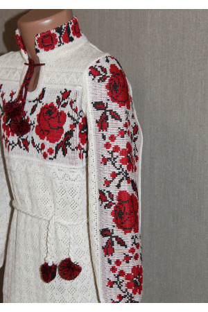 Вязаное платье для девочки "Роза" 