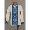 Knitted embroidered shirt for a boy "Vlad" with blue ornament
