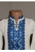 Вязаная вышиванка для мальчика "Влад" с синим орнаментом