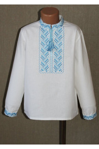 Вышиванка для мальчика "Любомир" с вышивкой голубого цвета