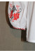 Вышиванка  "Виноградная лоза" с вышивкой красного цвета
