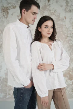 Embroidered set for a couple "Lace Dreams" in white