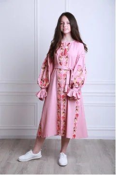 Powder-colored dress for girls 