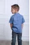 Embroidered shirt for boy "Parallel" in jeans color