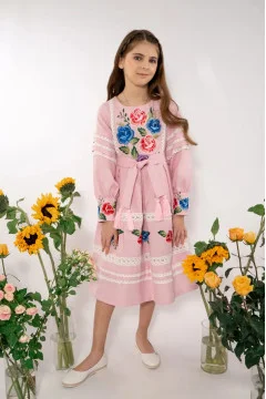 Dress for girls "Color of roses" pink