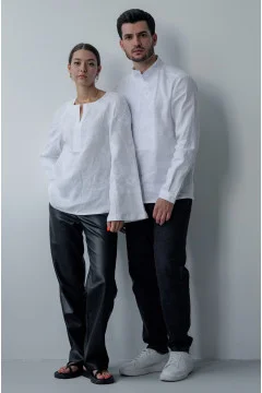 Pair of embroidered shirts "Magic Element" in white