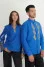 Pair of embroidered shirts "Wheat Field" in electric color