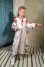 Dress for a girl "Luxury-2" white with red and black ornament