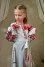 Dress for a girl "Luxury-2" white with red and black ornament