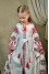 Dress for a girl "Luxury-2" white with red and black ornament