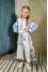 Dress for girls "Luxury-2" white with blue ornament