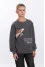 Embroidered sweatshirt for boys "Bird of Power" in gray