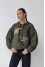 Embroidered hoodie "Bird of Power" in khaki color