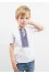 Boy's T-shirt "Colorful" white with blue-gray ornament