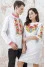 Embroidered set for a couple "Ukrainian bouquet" in white