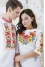 Embroidered set for a couple "Ukrainian bouquet" in white