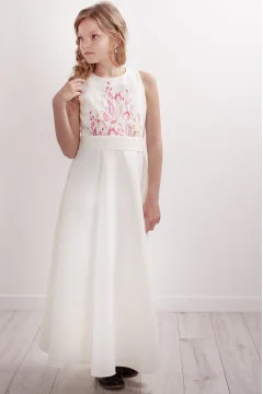 Dress for a girl "Curly" milk color