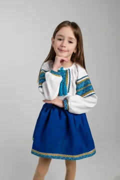 Costume for a girl "Fairy Tale" in blue with yellow