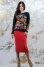 "Fairytale World" costume: black sweatshirt and red skirt