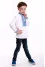 Embroidered shirt for a boy "Happy" with blue ornament
