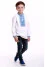 Embroidered shirt for a boy "Happy" with blue ornament