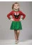 "Dipsy" burgundy dress with green
