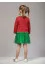 "Dipsy" burgundy dress with green