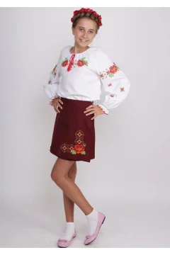 Skirt for girls "Bright poppies"